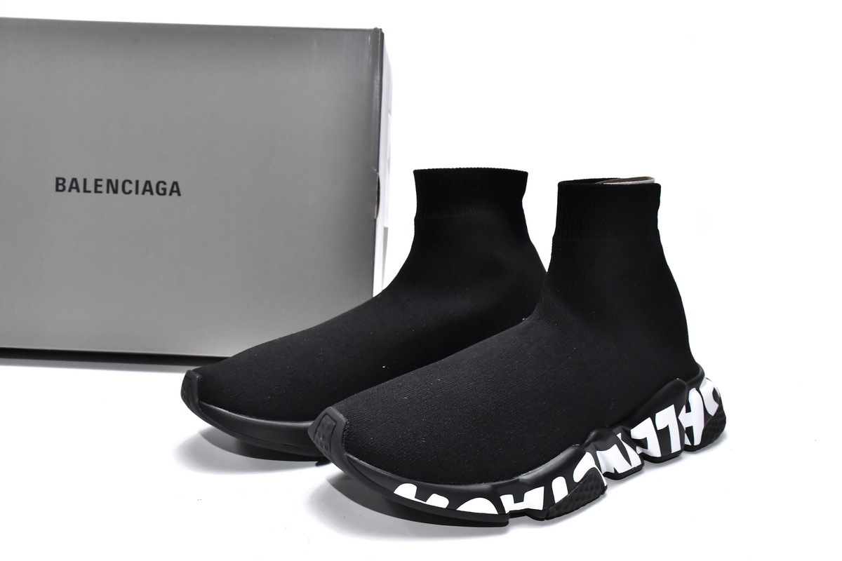Balenciaga Speed Trainer Graffiti Black White