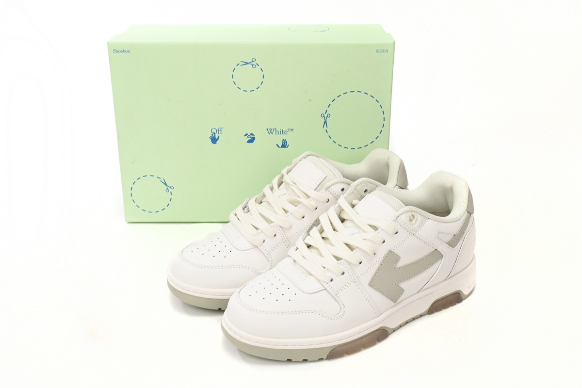 OFF-WHITE Out Of Office OOO Low Tops  Ivory Grey OMIA18 9F21LEA00 10161