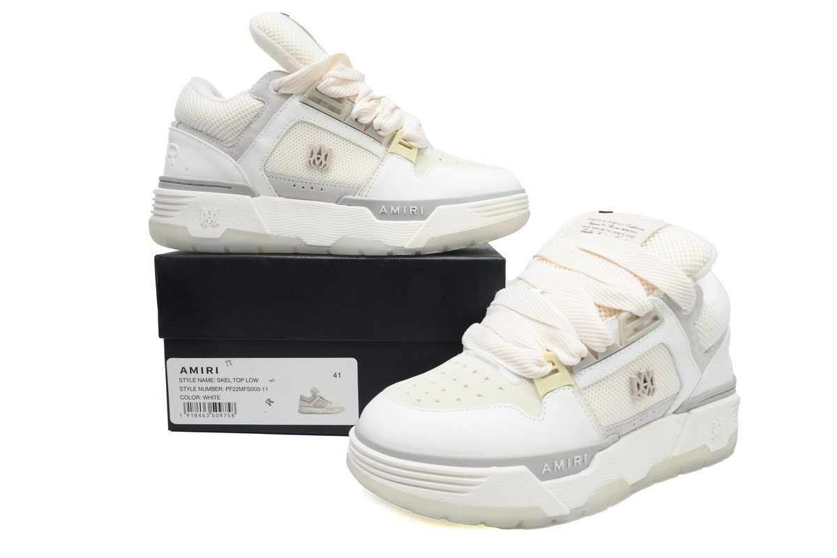 AMIRI MA-1 Leather White Grey