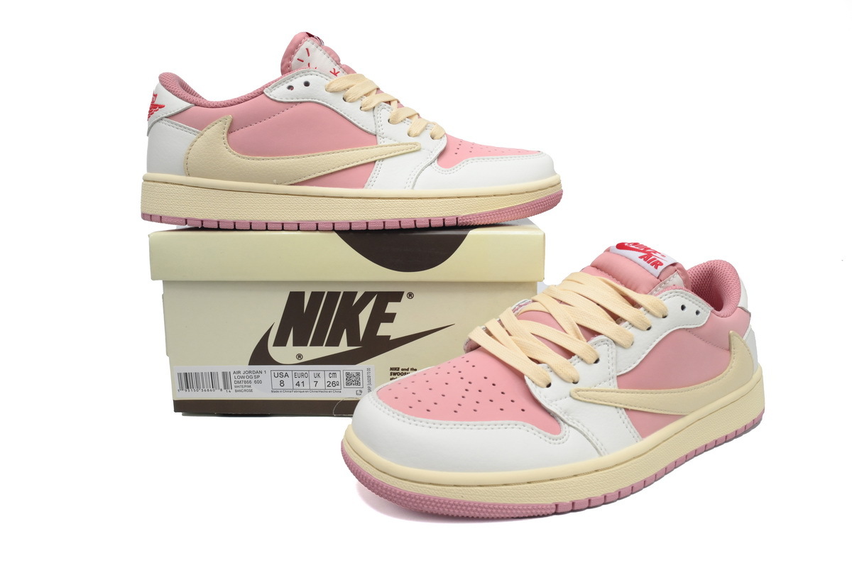 Travis Scott x Air Jordan 1 Low White Pink DM7866-600