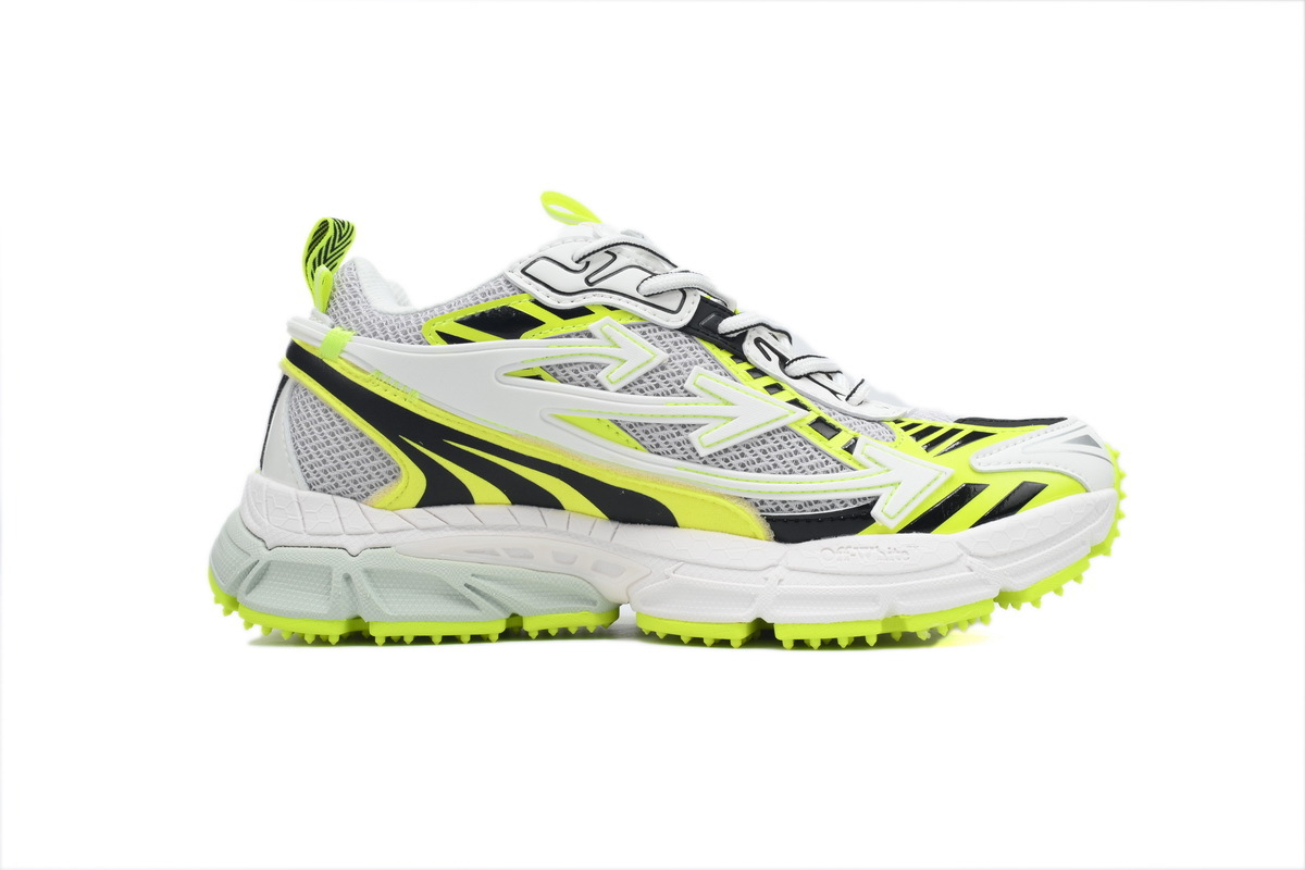 OFF-WHITE Out Of Office OOO Low Tops Fluorescent Green OMIA295F24 FAB00 10011