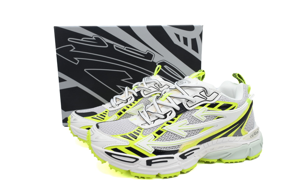 OFF-WHITE Out Of Office OOO Low Tops Fluorescent Green OMIA295F24 FAB00 10011
