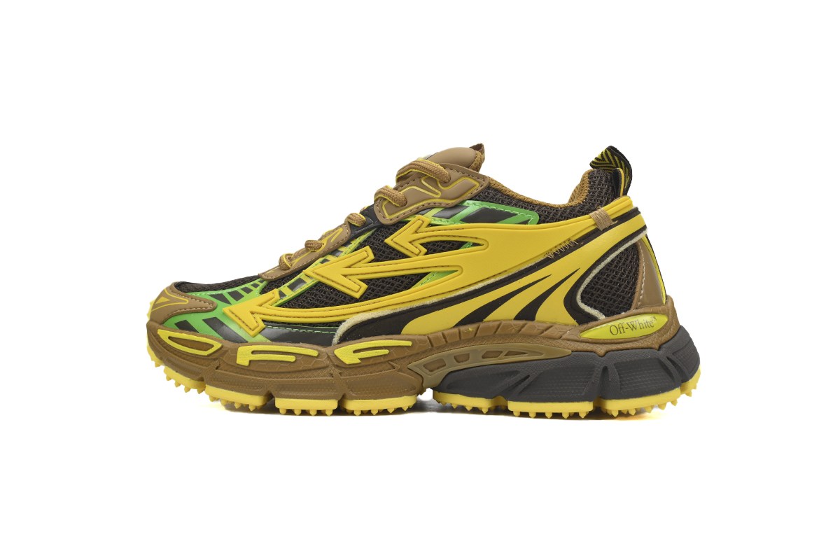 OFF-WHITE Out Of Office OOO Low Tops Yellow Black OMIA295F24 FAB00 10010