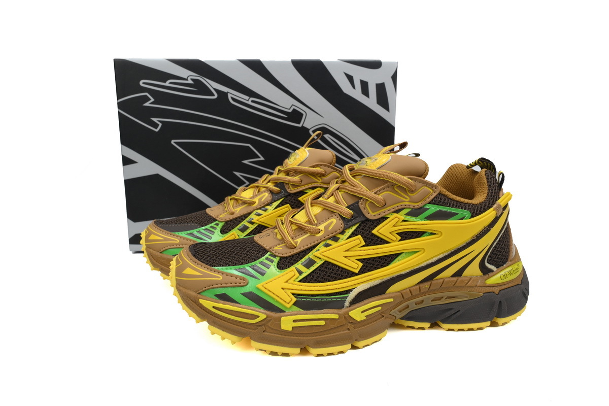 OFF-WHITE Out Of Office OOO Low Tops Yellow Black OMIA295F24 FAB00 10010