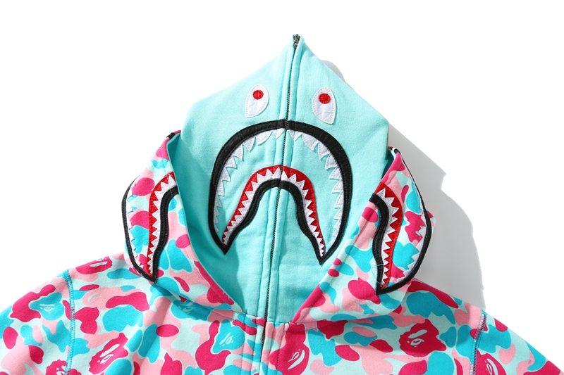 BAPE Store Miami Pullover Hoodie Pink and Blue