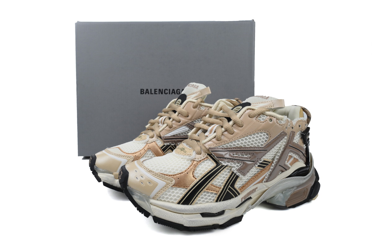 Balenciaga Runner Beige Black White 677403 W3RB3 9891
