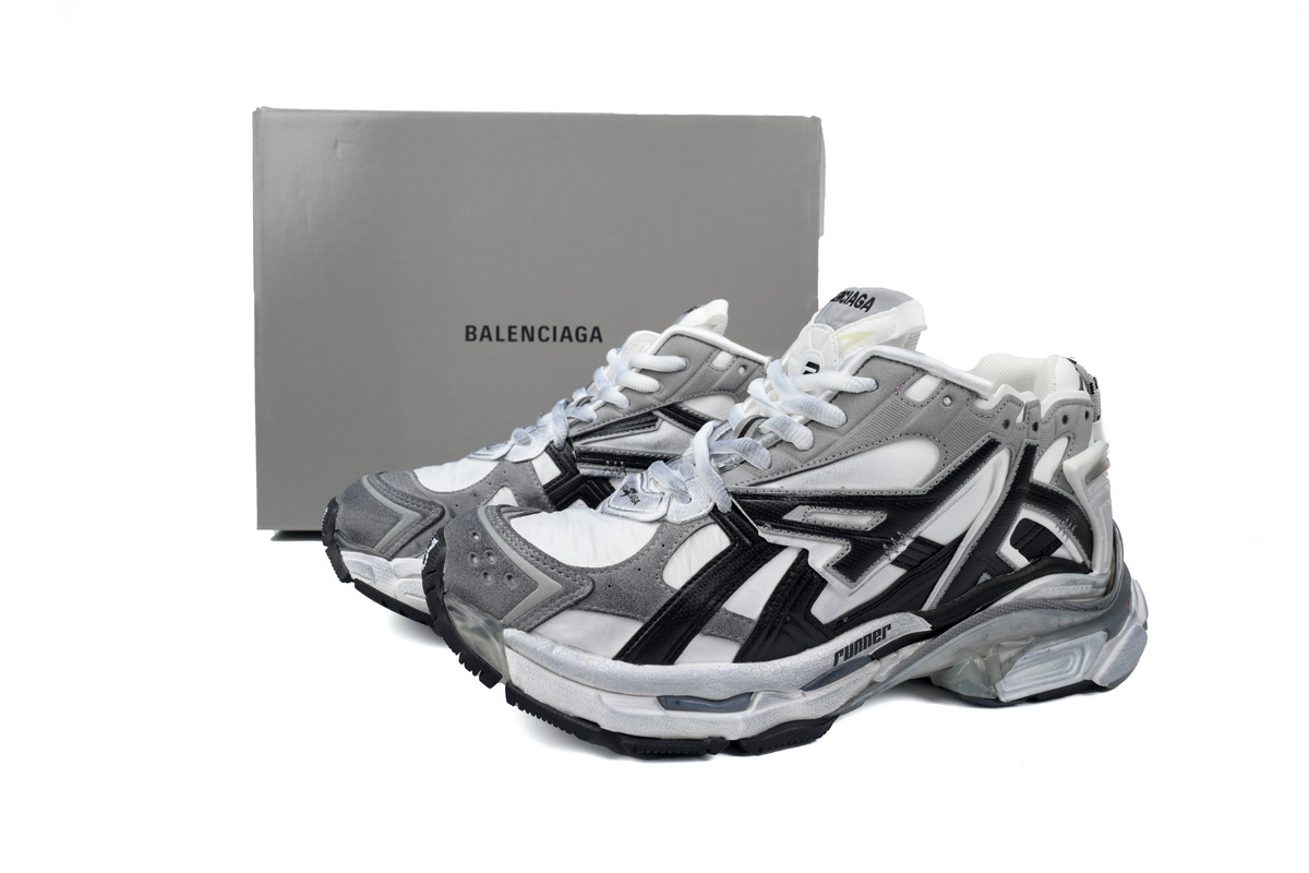 Balenciaga Runner White Black Gray 677402 W3RB2 9012