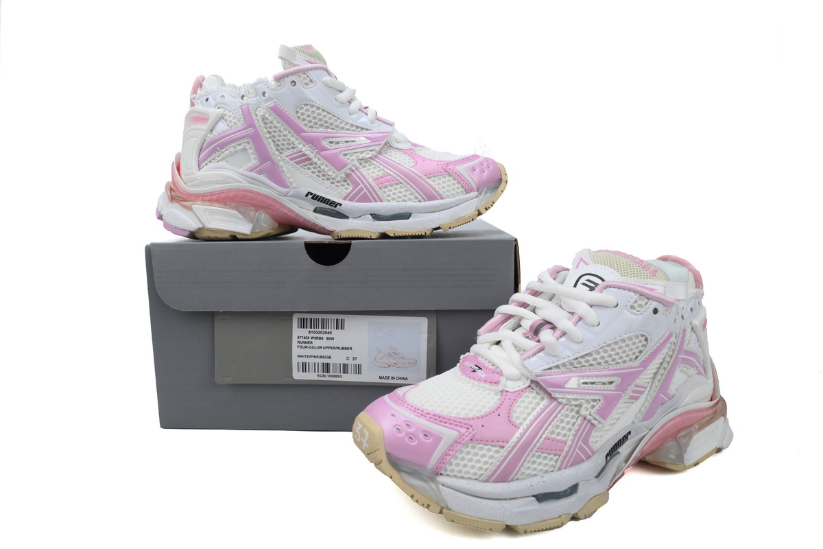 Wmns Balenciaga Runner White Pink 677403 W3RB3 9059