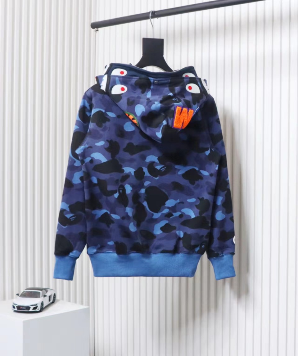 BAPE Color Camo Shark Full Zip Hoodie Blue