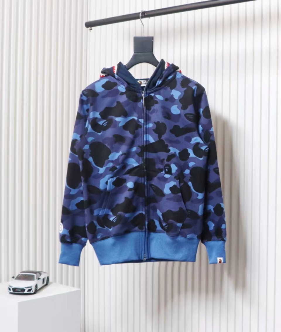 BAPE Color Camo Shark Full Zip Hoodie Blue