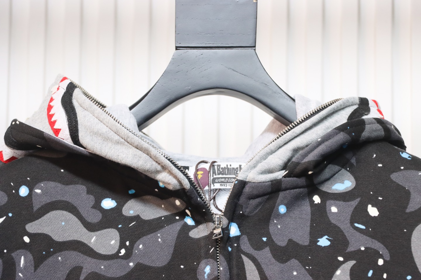 BAPE Space Camo Shark Full Zip Hoodie Black