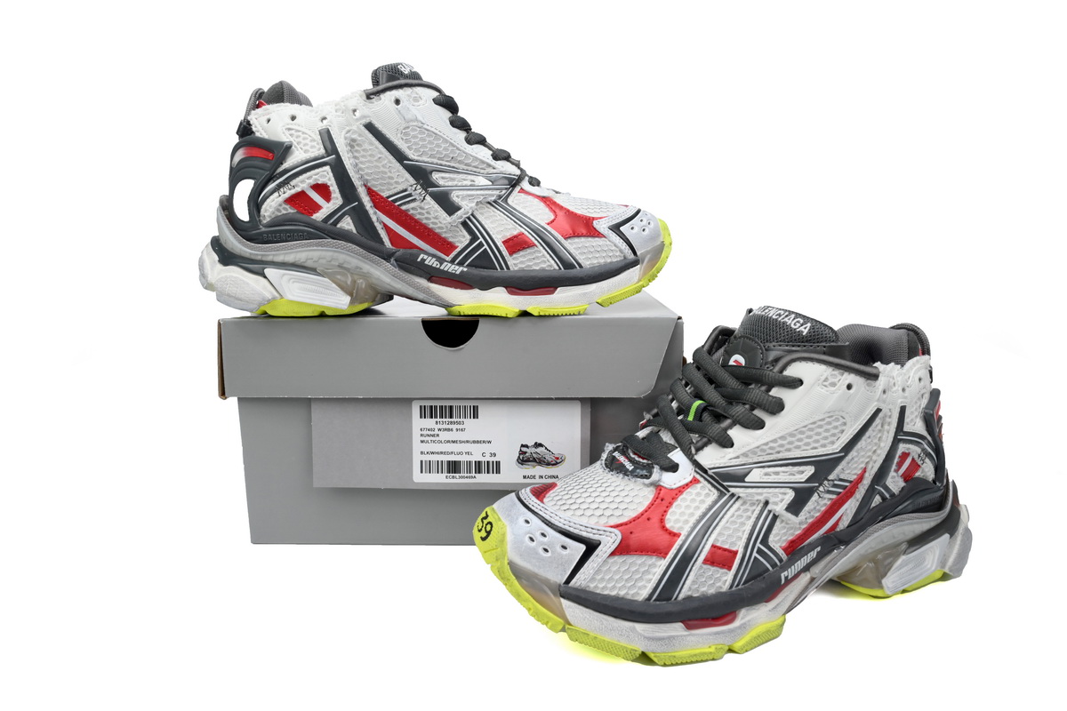 Balenciaga Runner White Black Red 677402 W3RB2 9167