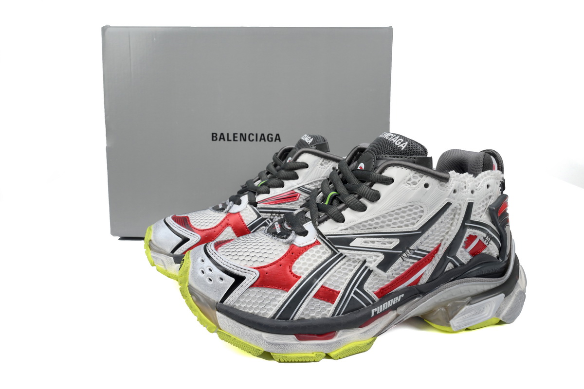 Balenciaga Runner White Black Red 677402 W3RB2 9167
