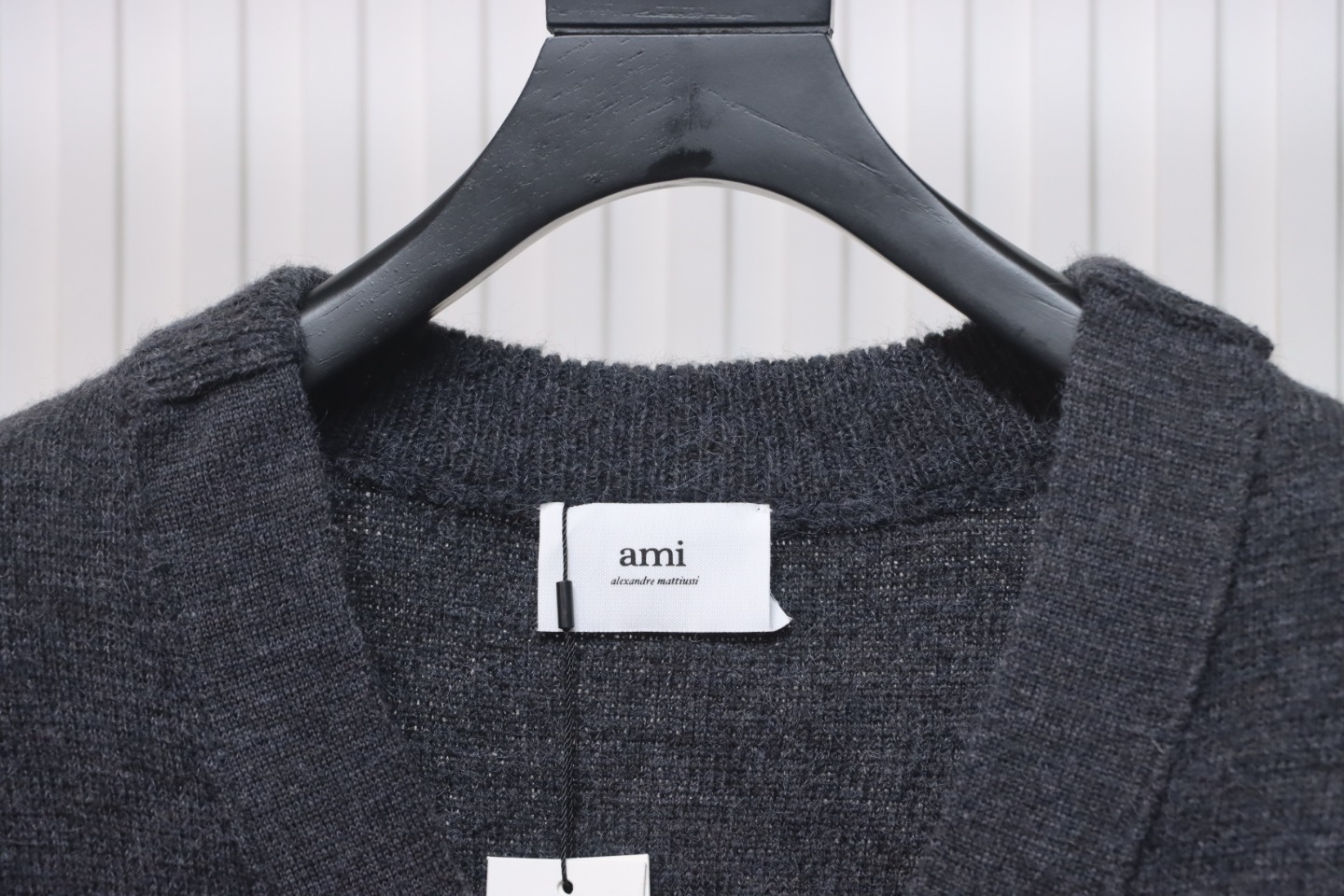 AMI Paris Ami de Coeur Cardigan Dark Grey