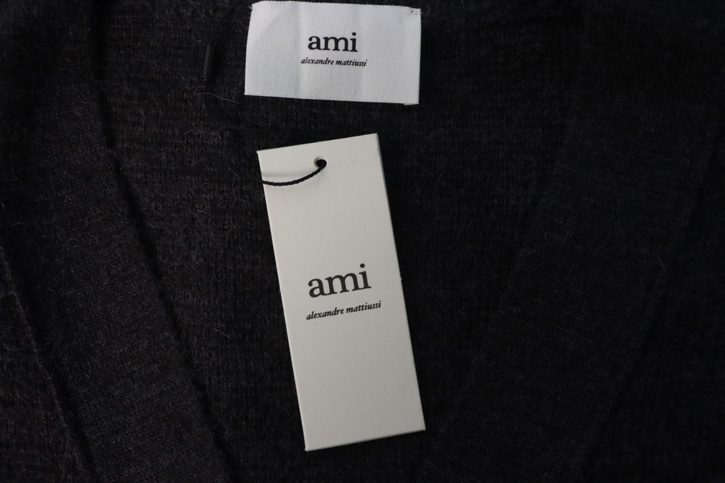 AMI Paris Ami de Coeur Cardigan Dark Grey