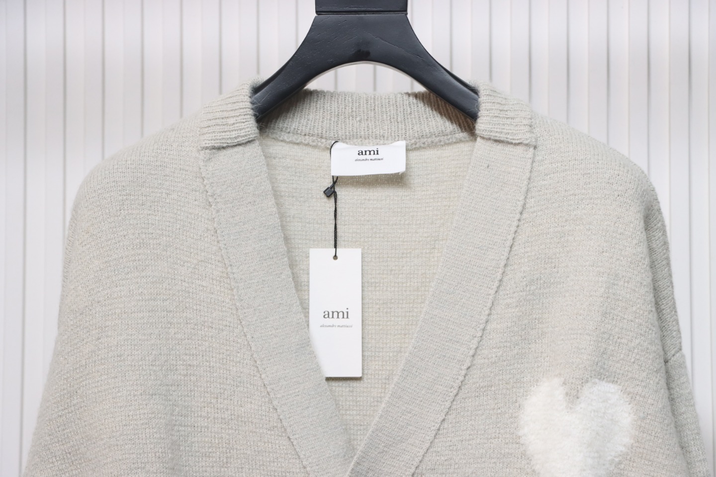 AMI Paris Ami de Coeur Cardigan Grey