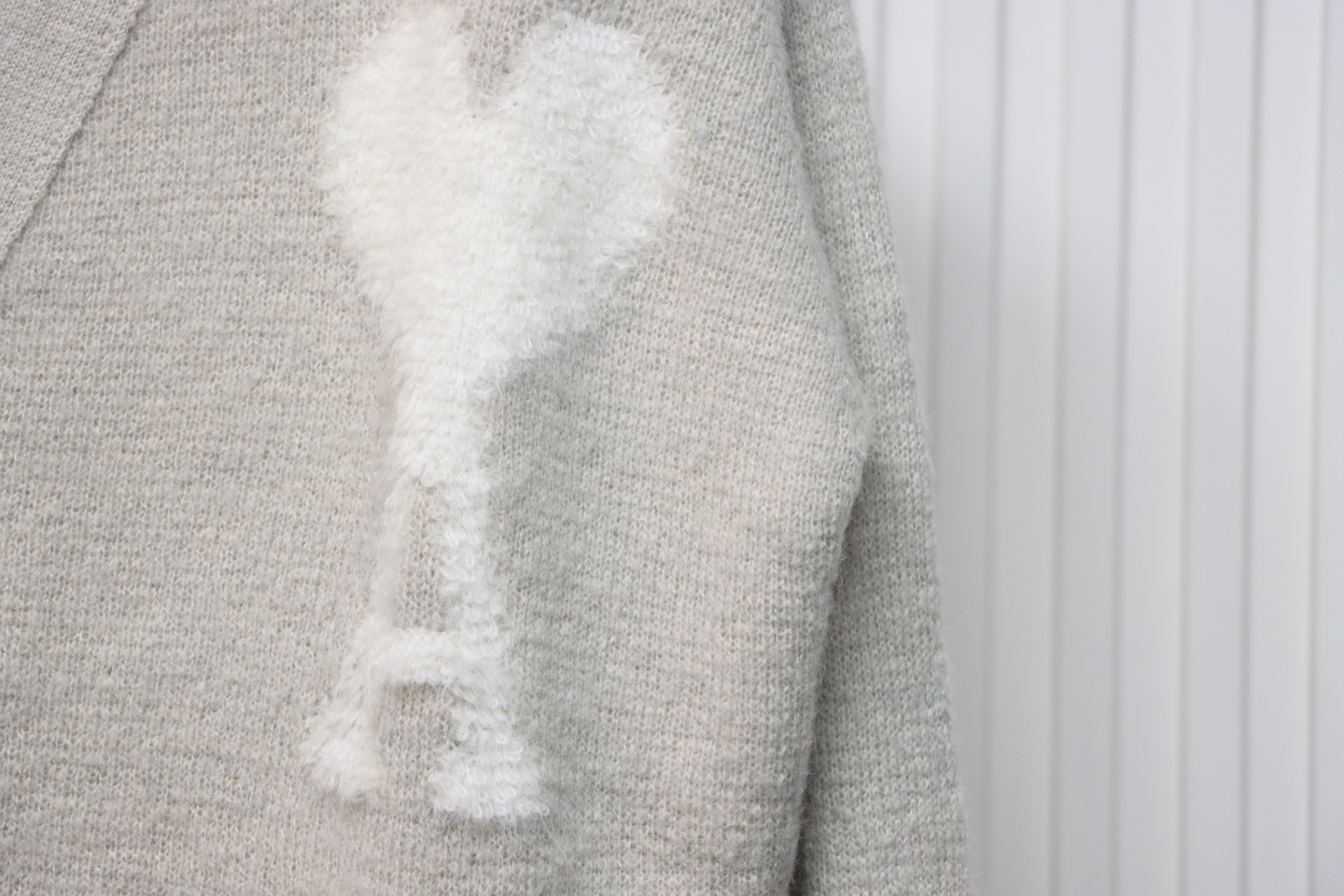 AMI Paris Ami de Coeur Cardigan Grey