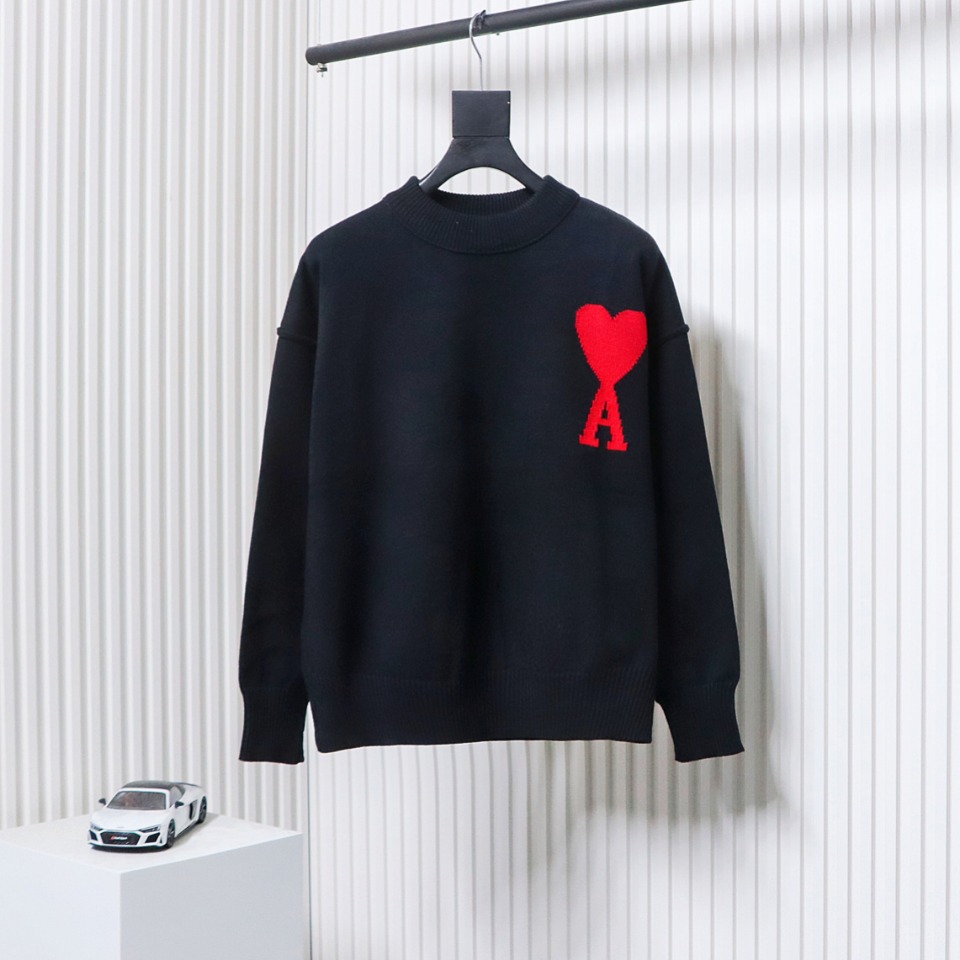 AMI Paris Ami de Coeur Sweater Black