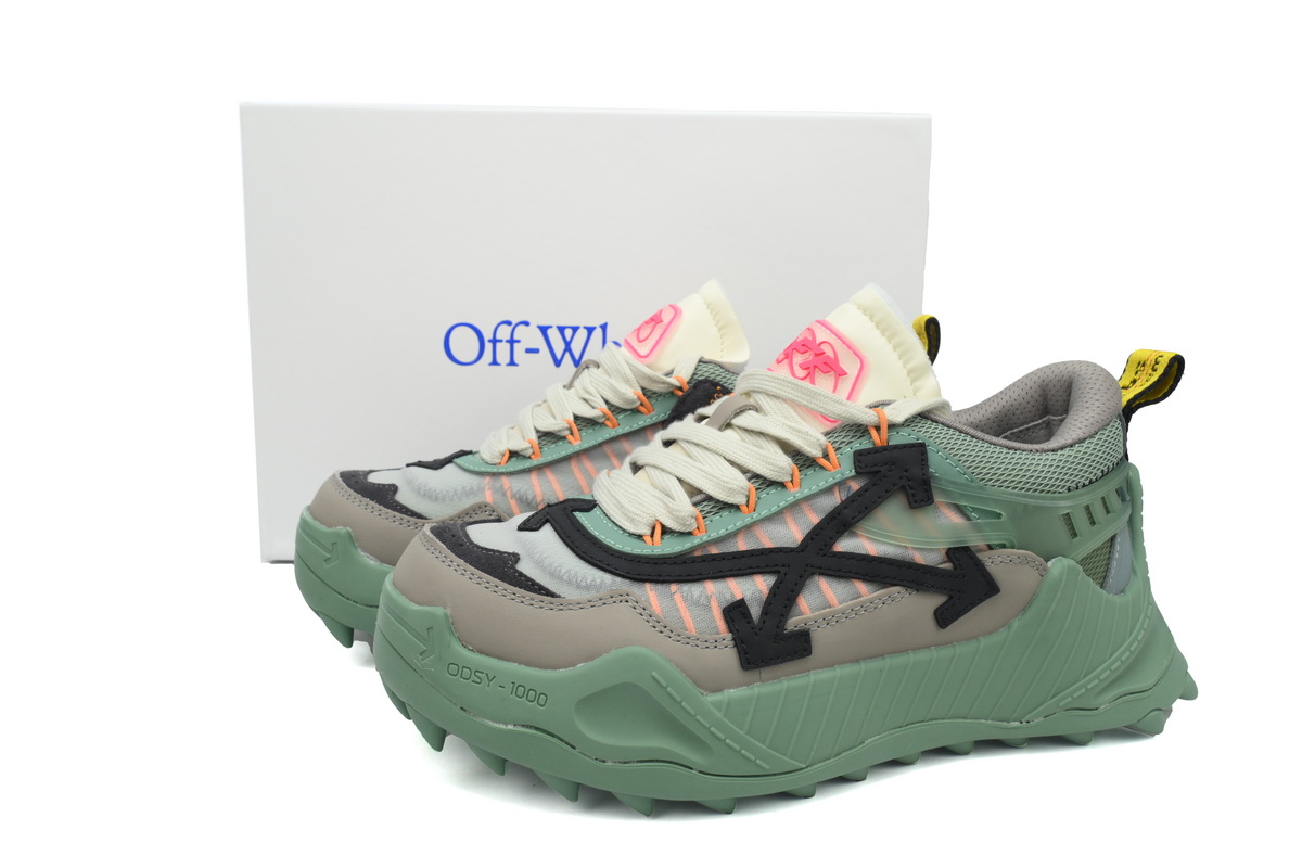 OFF-WHITE Out Of Office OOO Low Tops Mung Bean Ash OMIA139F 22FAB00 15110