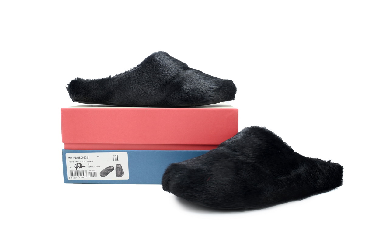 Marni Furry Slide Black