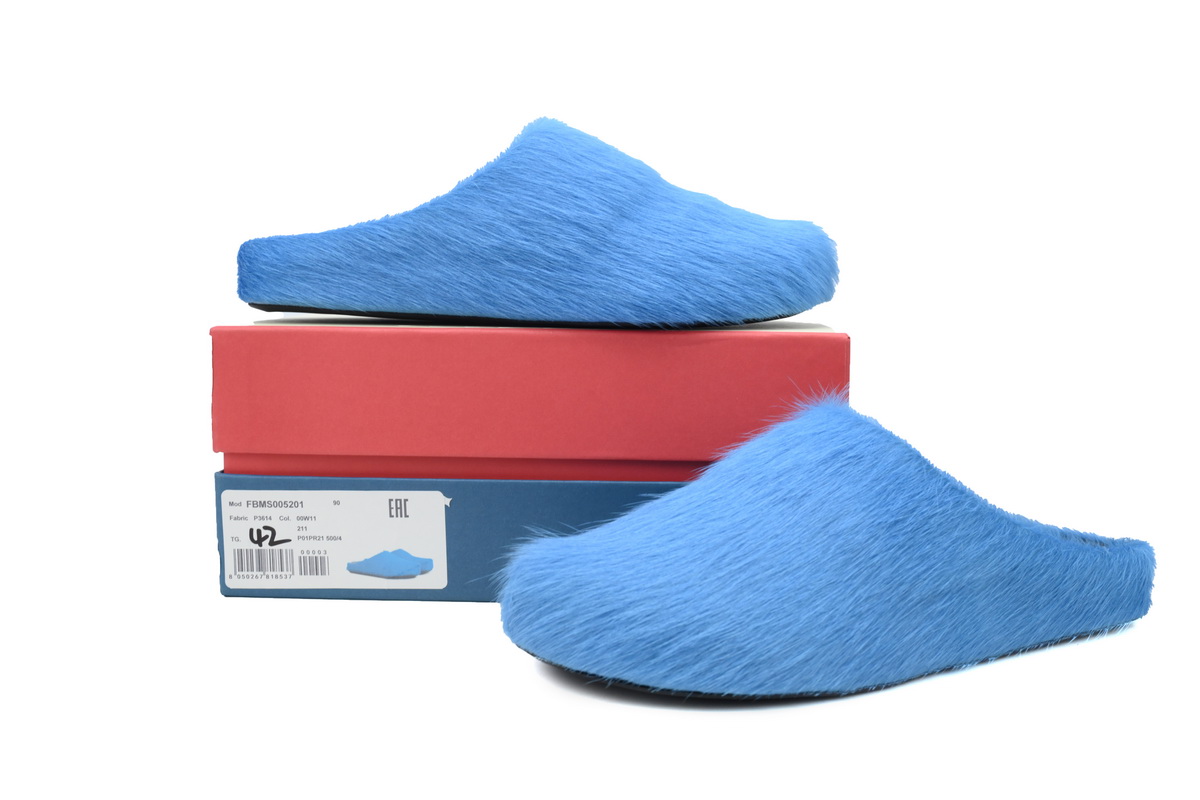 Marni Furry Slide Dark Blue
