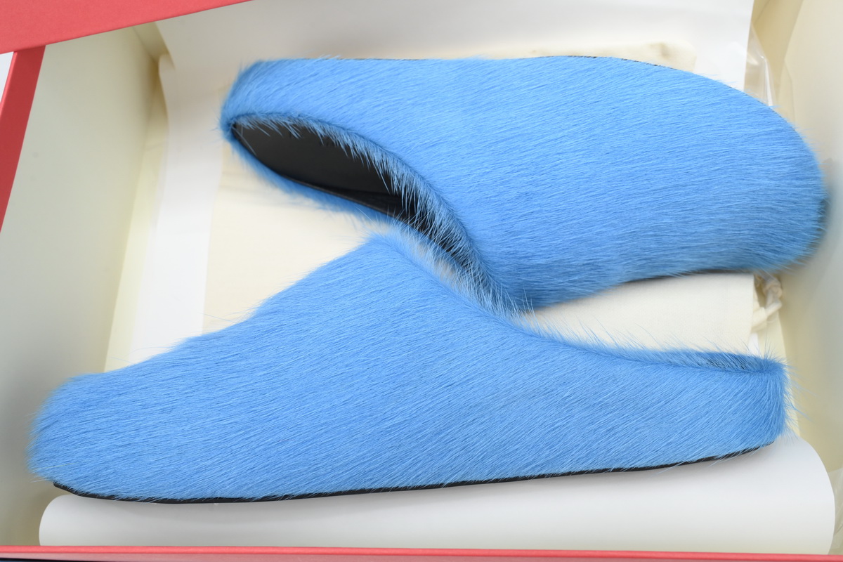 Marni Furry Slide Dark Blue