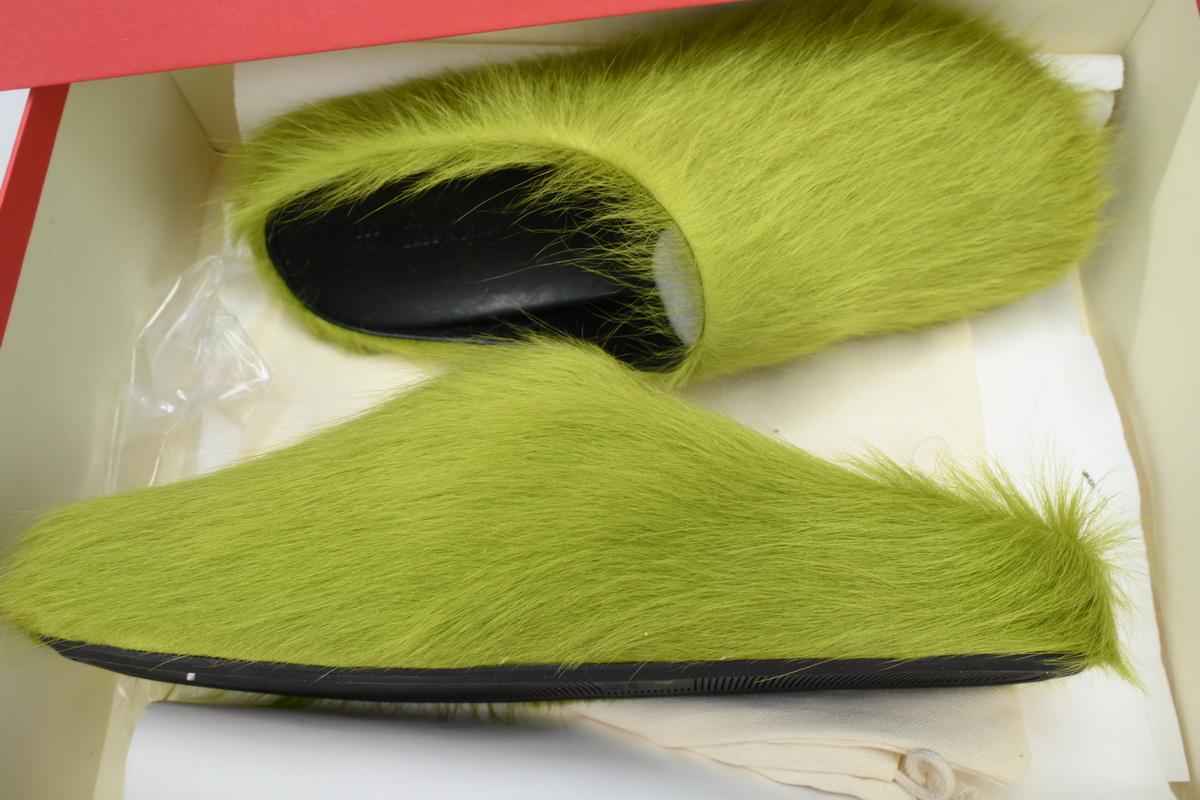 Marni Furry Slide Green