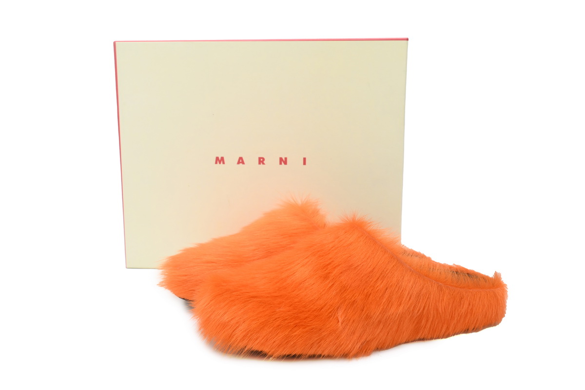 Marni Furry Slide Dark Orange