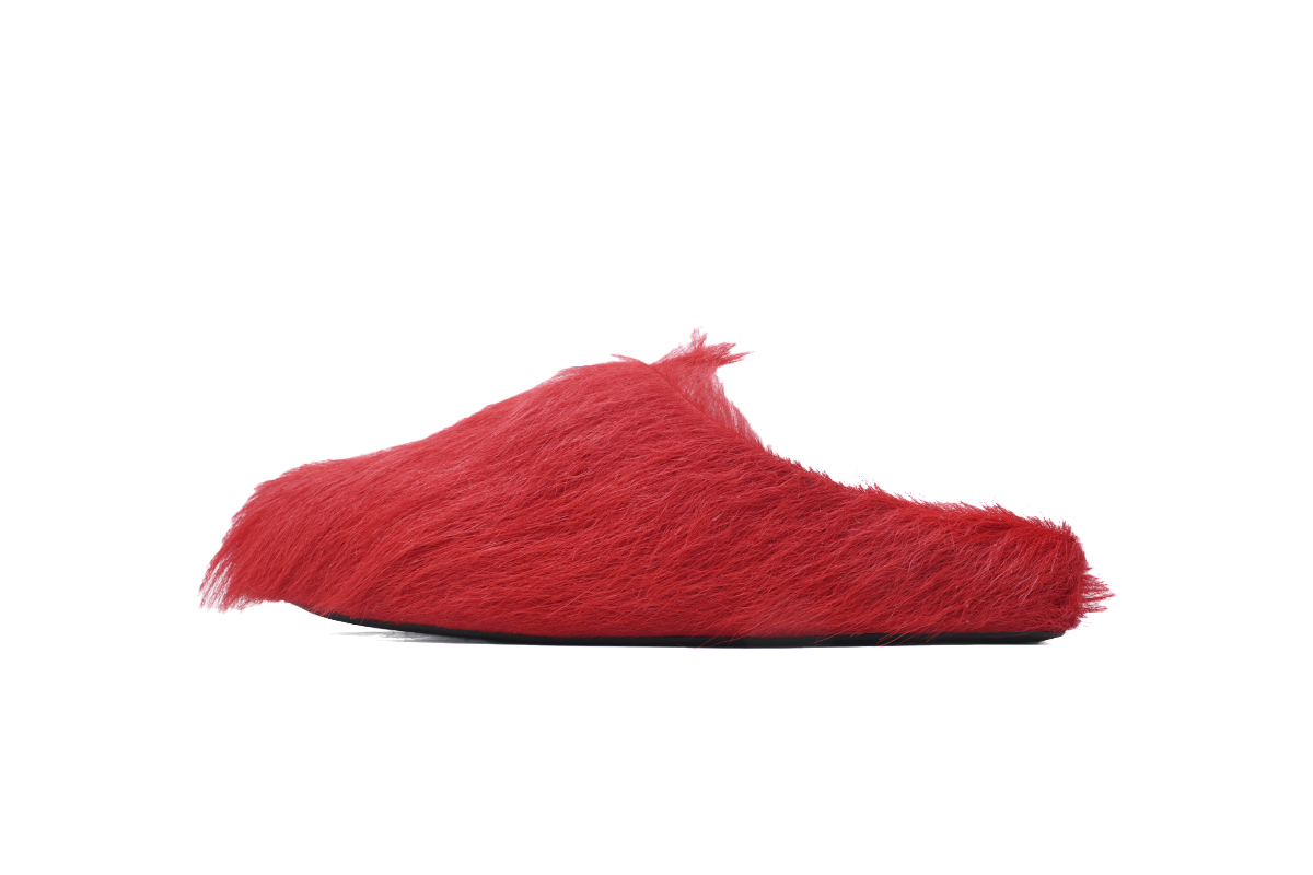 Marni Furry Slide Dark Red