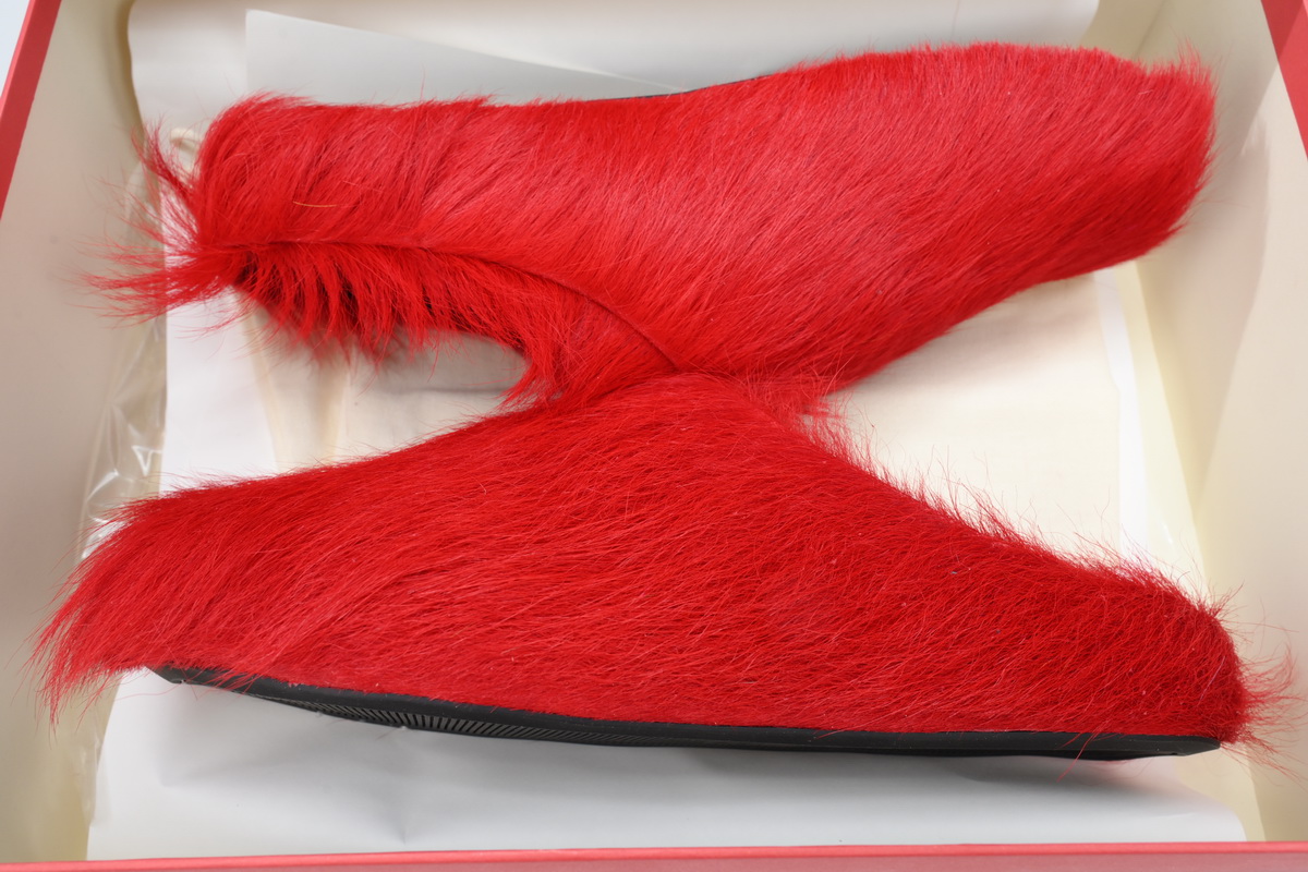 Marni Furry Slide Dark Red