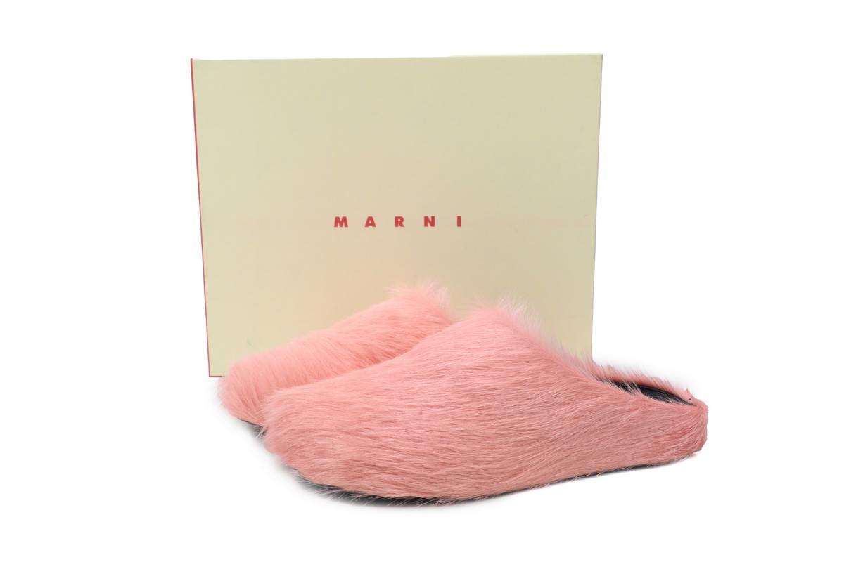 Marni Furry Slide Pink