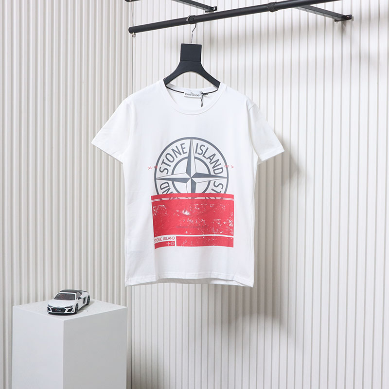 Stone Island Logo T-shirt Black White