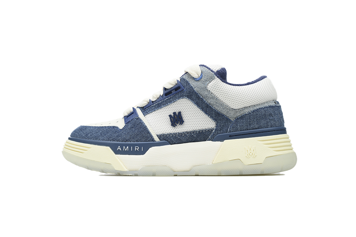 AMIRI MA-1 Leather Denim Blue