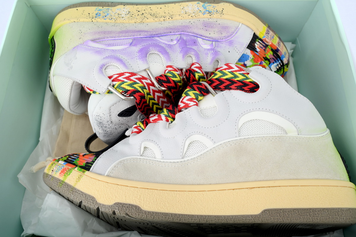 Lanvin Leather Curb Gallery Dept White FM-SKRK11-DRGD-E21