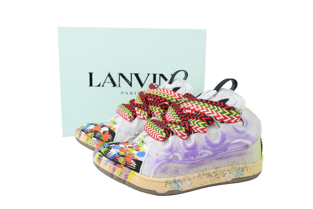 Lanvin Leather Curb Gallery Dept White FM-SKRK11-DRGD-E21