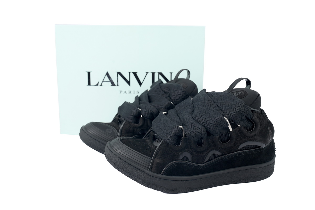 Lanvin Leather Curb Triple Black