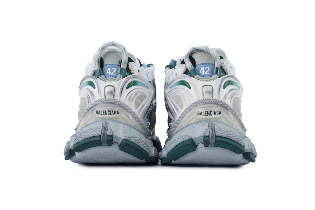 Balenciaga Runner White Green Blue 772767 W3RMU 9034