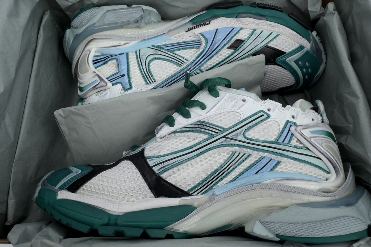 Balenciaga Runner White Green Blue 772767 W3RMU 9034