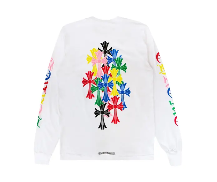 Chrome Hearts Multicolor Cross Long-Sleeve Shirt White/Black