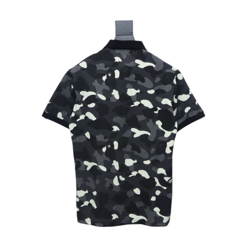 BAPE Polo T-shirt Black White