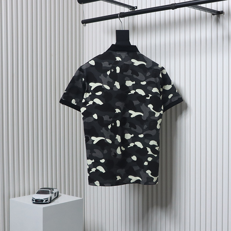 BAPE Polo T-shirt Black White