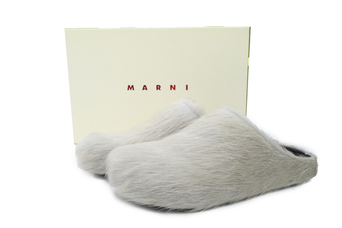 Marni Furry Slide Grey