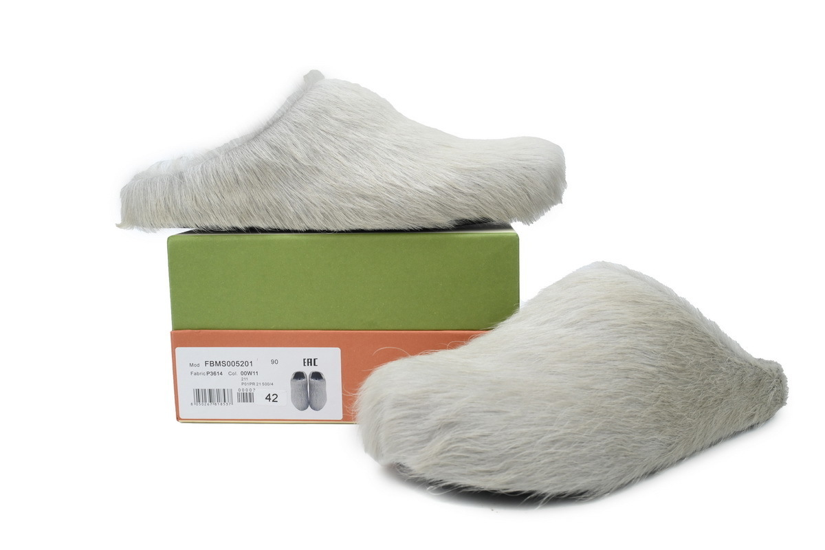 Marni Furry Slide Grey